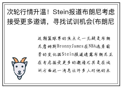 次轮行情升温！Stein报道布朗尼考虑接受更多邀请，寻找试训机会(布朗尼斯)